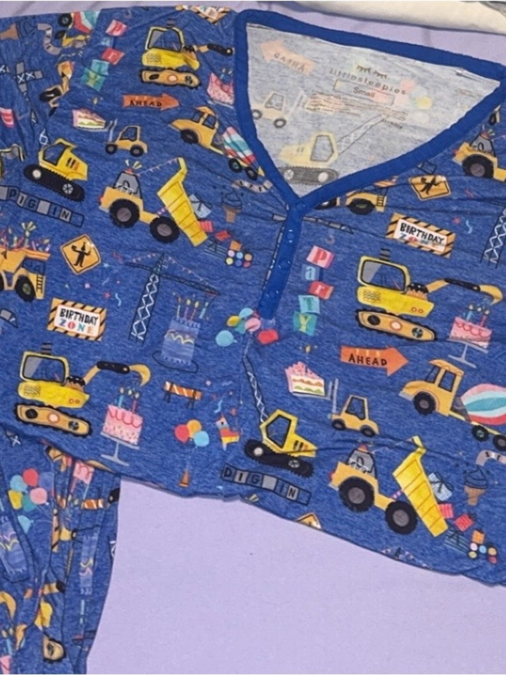 Little Sleepies Blue Construction Party Pajamas